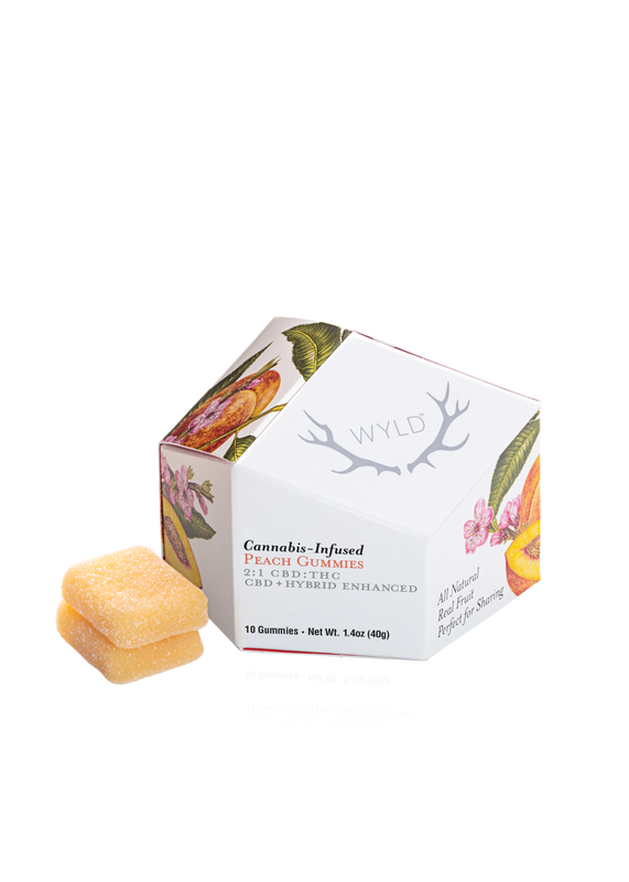 Buy Wyld Edibles Peach 2:1 CBD:THC 50mg 10pk image