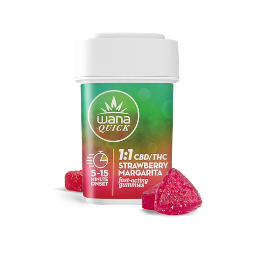 Buy Wana Edibles Quick Strawberry Margarita 1:1 100mg 10pk image