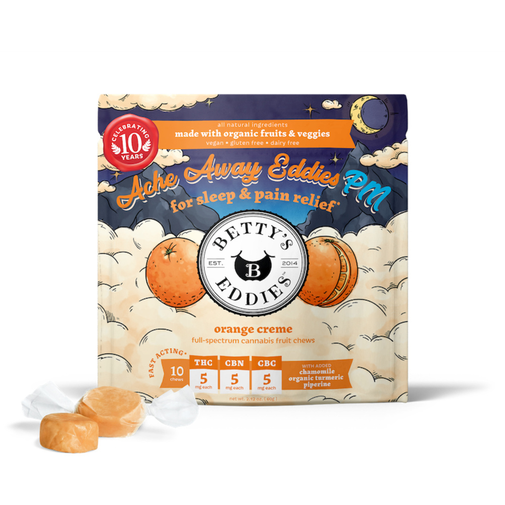 Buy Betty's Eddies Edibles 1:1:1 Ache Away Eddies PM - Orange Creme 2pk 50mg image