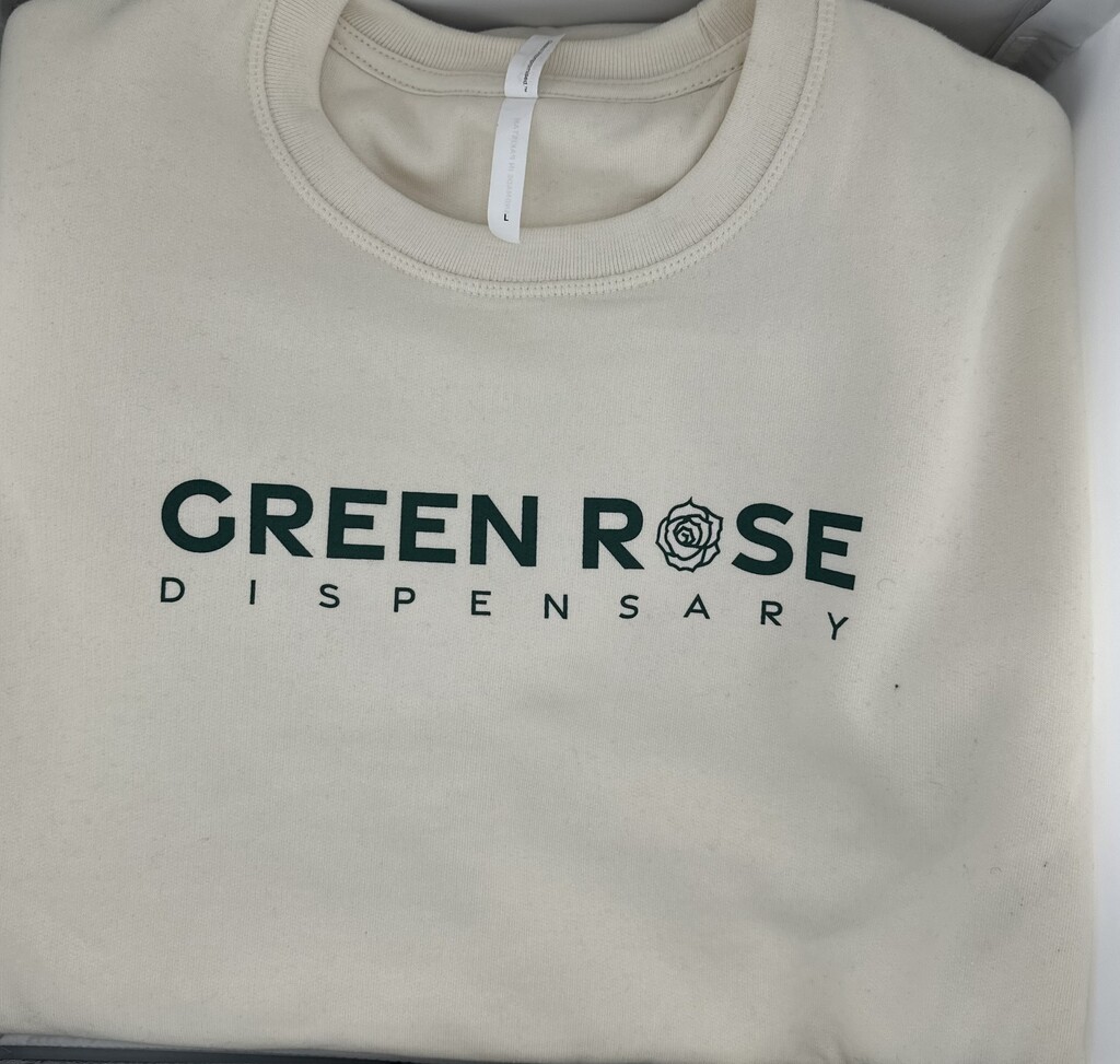 Cream Hoodie Green Rose