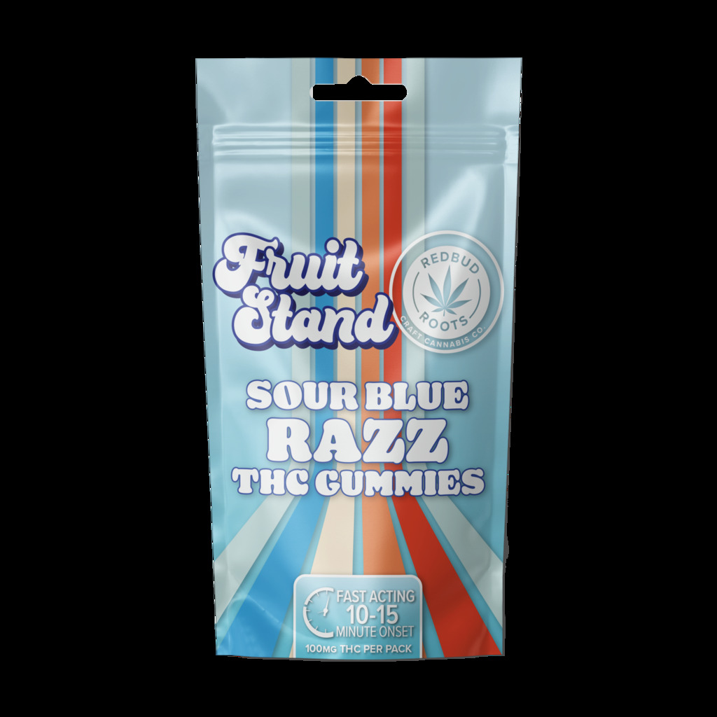 Fruit Stand Sour Blue Razz Gummies 100mg 10pk
