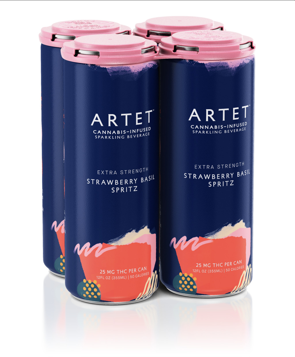 Buy Artet Beverages Strawberry Basil Spritz 100mg 4pk 12oz ea image