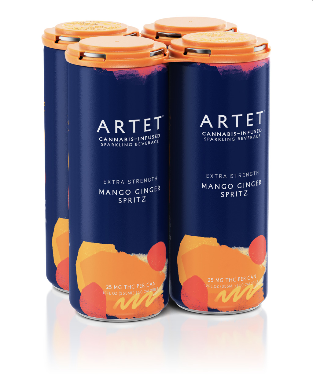 Buy Artet Beverages Mango Ginger Spritz 100mg 4pk 12oz ea image