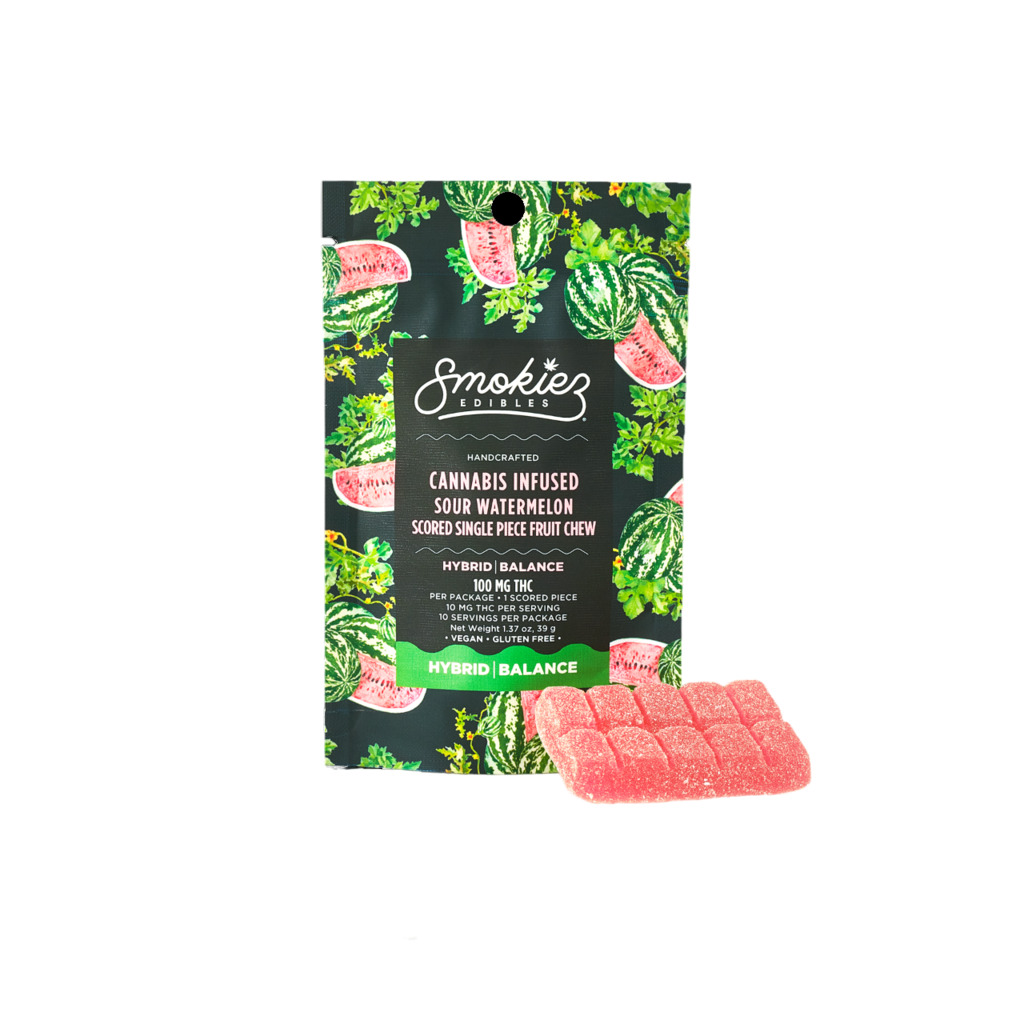 Buy Smokiez Edibles Edibles Sour Watermelon Single Gummies 100 mg image