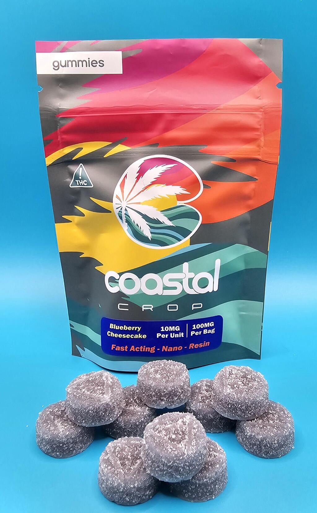 Buy Coastal Crop Edibles Fast Acting Nano | Resin | Blueberry Cheesecake  100mg [10 pcs] image