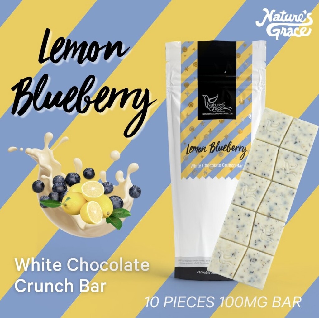 Buy Natures Grace Edible Lemon Blueberry White Chocolate 100 mg image