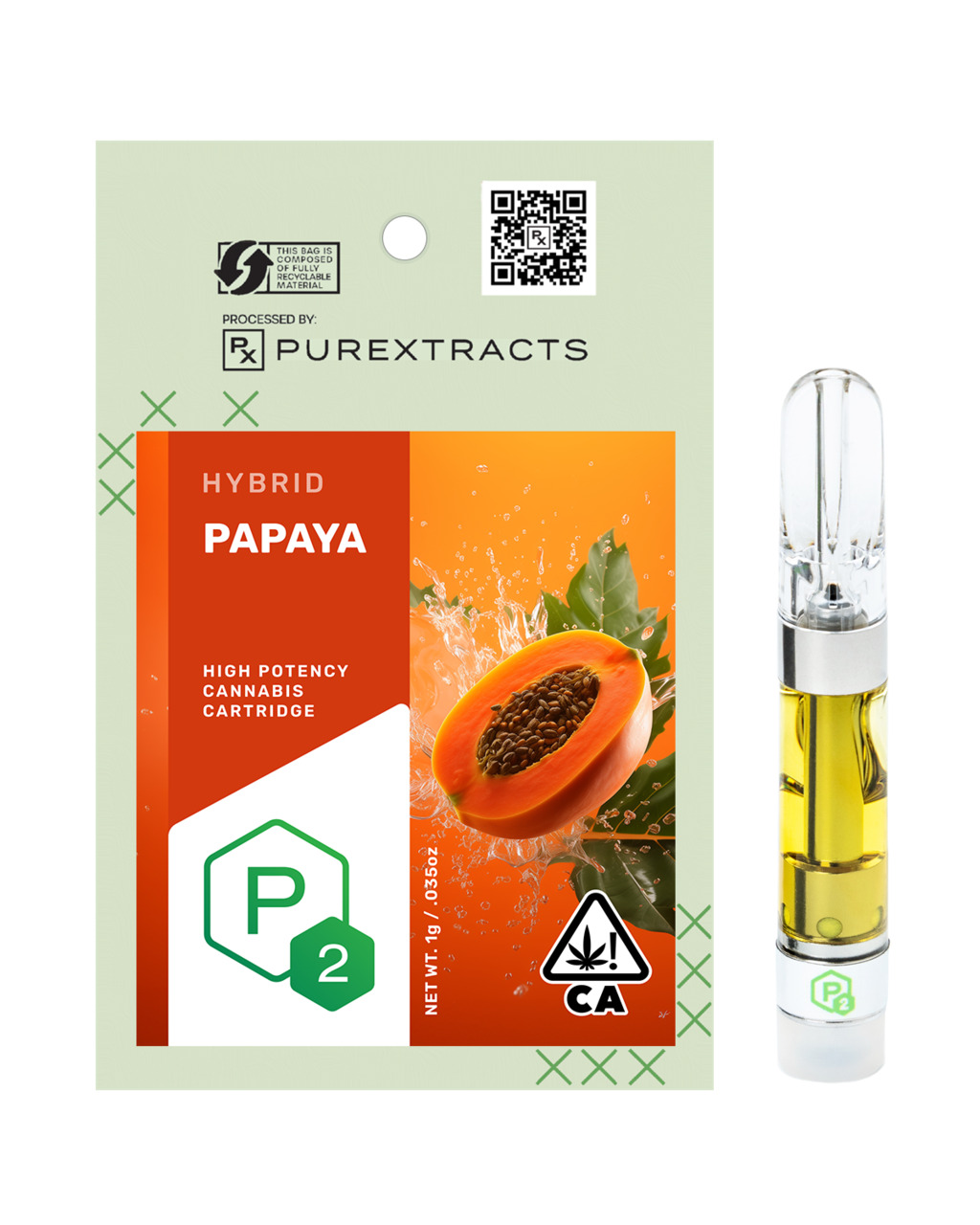 Buy P2 Cartridges Papaya 1 gram image №0