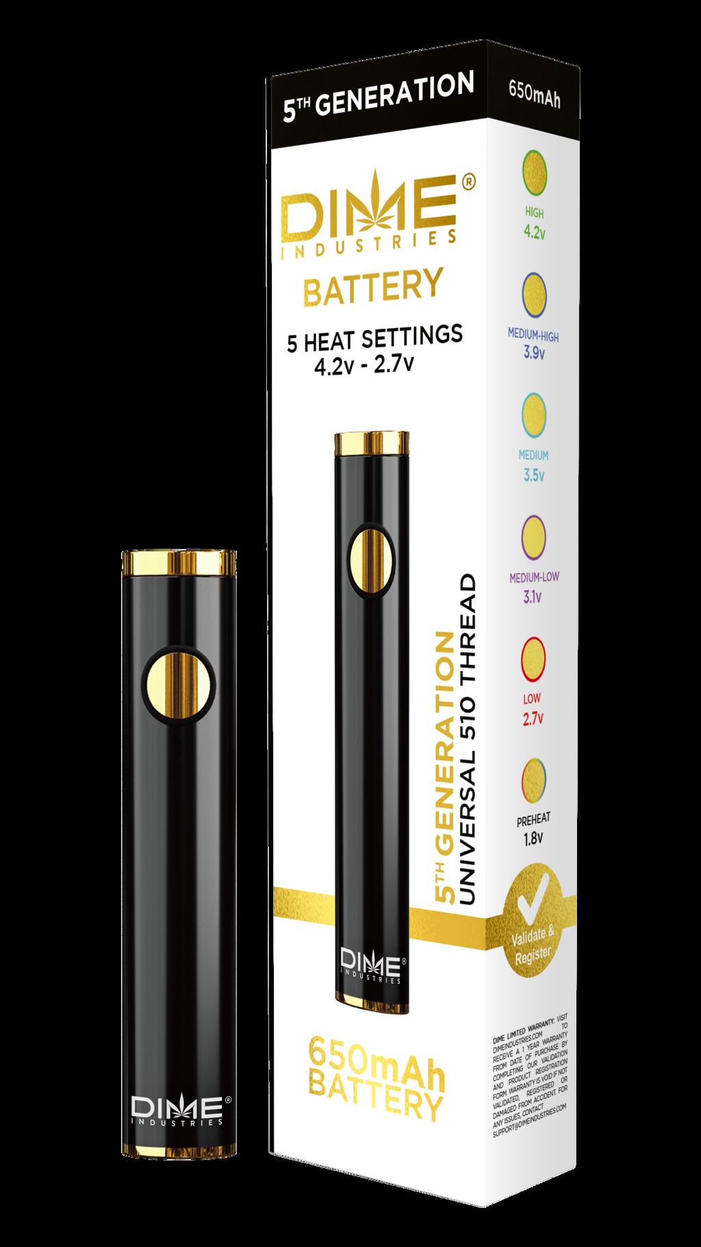 Buy Black Mini 510 Thread Battery 1ct online - Van Nuys | Los Angeles