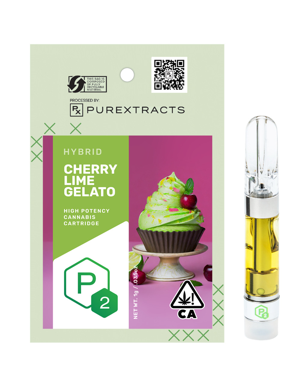 Buy P2 Cartridges Cherry Lime Gelato 1 gram image