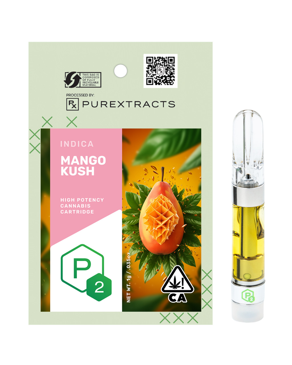 Buy P2 Cartridges Mango Kush 1 gram image