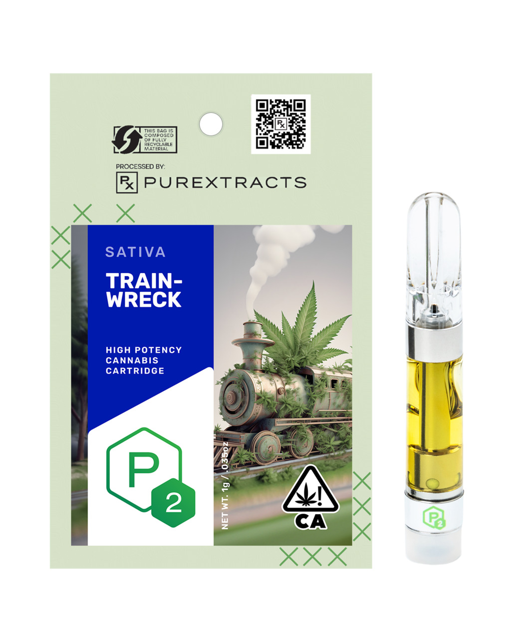 Buy P2 Cartridges Trainwreck 1 gram image