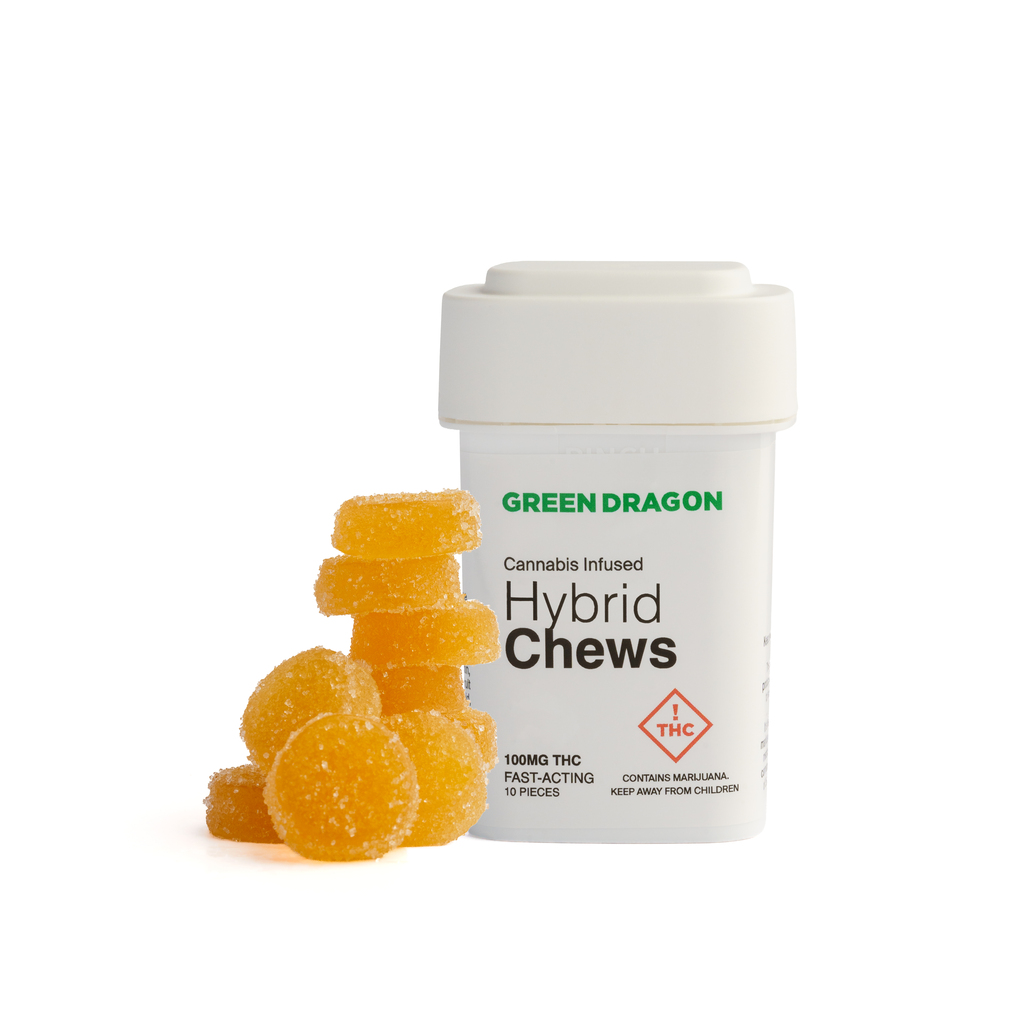 Buy Green Dragon Edibles Fast-Acting Key Lime Fruit Chews - 10ct 100 mg image