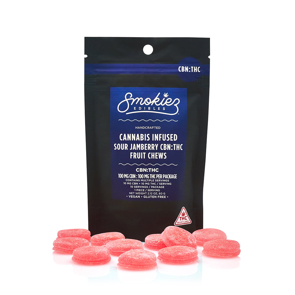 Buy Sour 1:1 Jamberry 100mg Fruit Chews online - Columbia Care