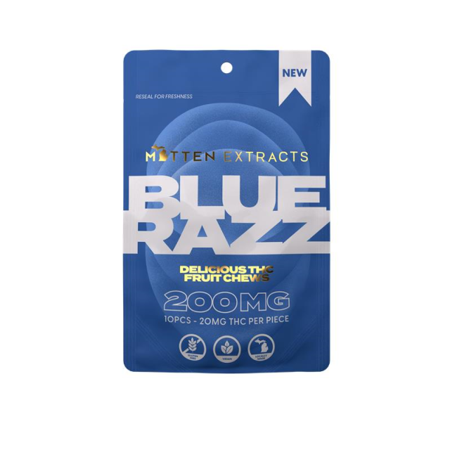 Blue Razz Fruit Chews Mitten Extracts