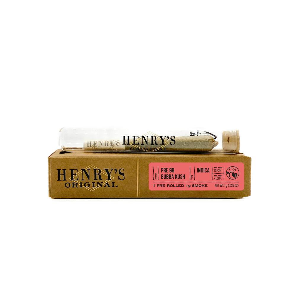 Buy Henry's Original Pre-roll Pre 98 Bubba Kush Pre-Roll 1 G image