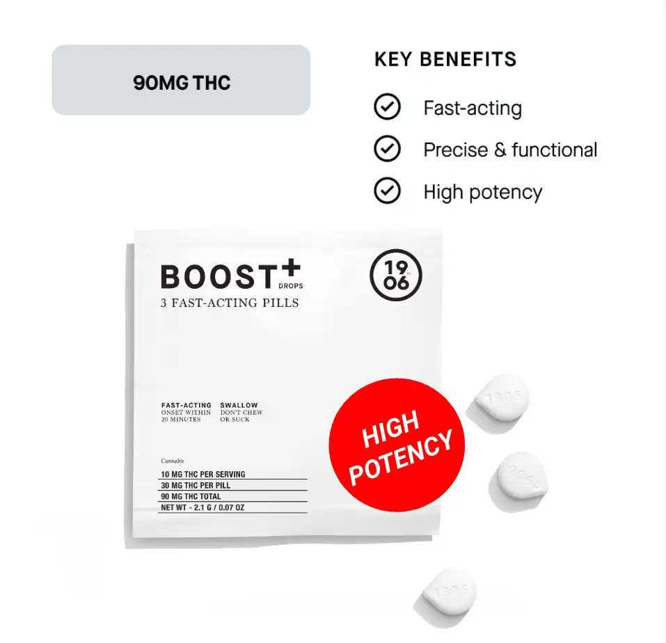 Buy 1906 Edibles BOOST Drops Pouch - High Potency 3pk 30mg image