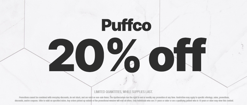 Cannabis Promo, Cannabis Sales, Cannabis Discounts, Cannabis on Sale, 20% off Puffco