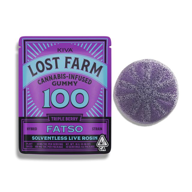 Triple Berry Fatso Live Rosin Gummies Lost Farm
