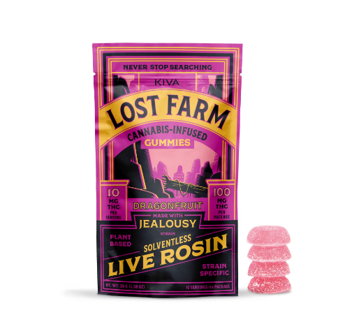 Buy Kiva Edibles Lost Farm Dragonfruit (Jealousy) 100mg 10pk image