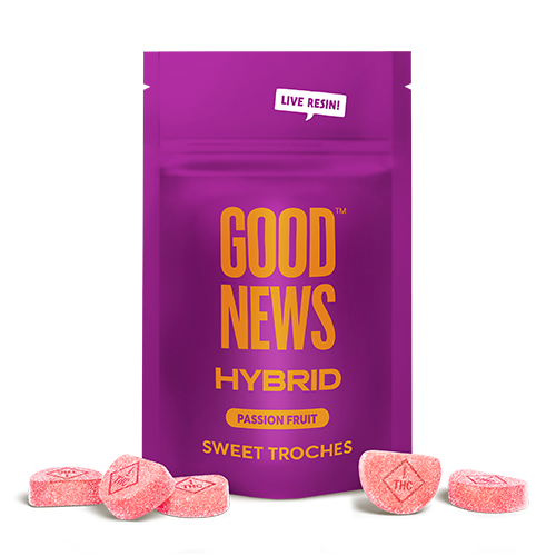 Good News Passion Fruit Live Resin Troches, 100mg, 10pk