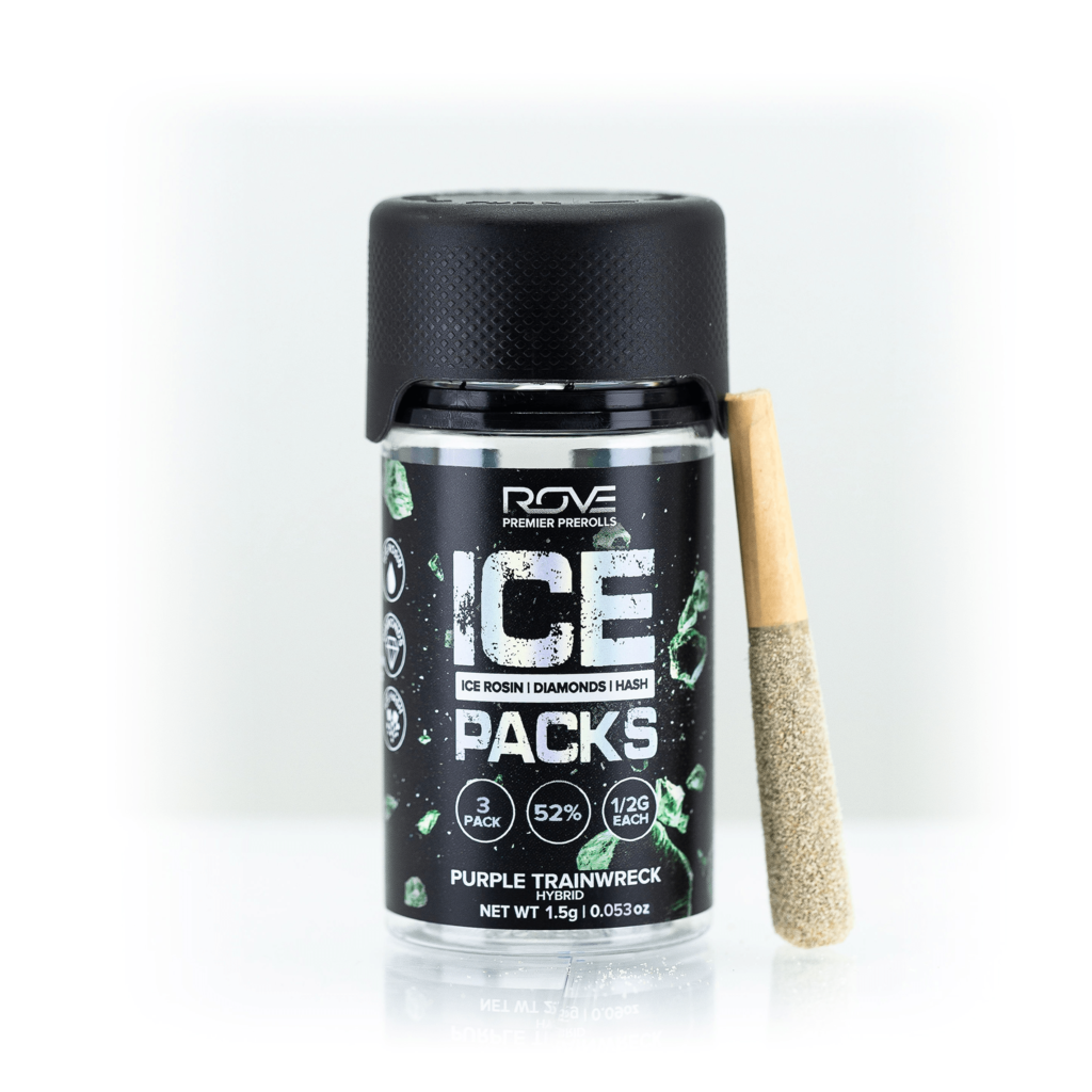 Rove Ice Packs Purple Trainwreck Infused Pre-Roll Multi-Pack, 1.5g, 3pk