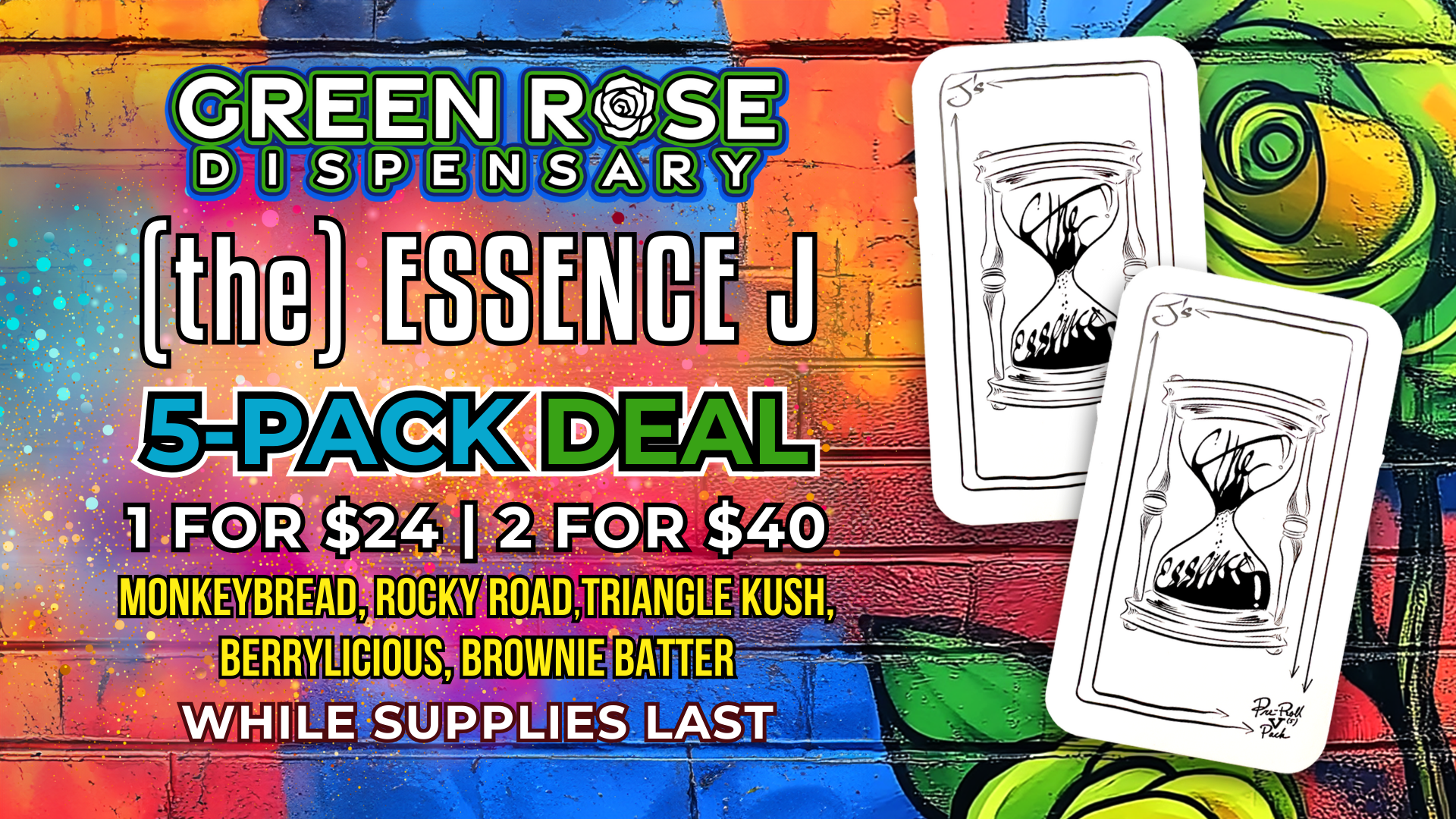 Cannabis Promo, Cannabis Sales, Cannabis Discounts, Cannabis on Sale, (the) Essence J 5-Pack Pre-Rolls  2 for $40!