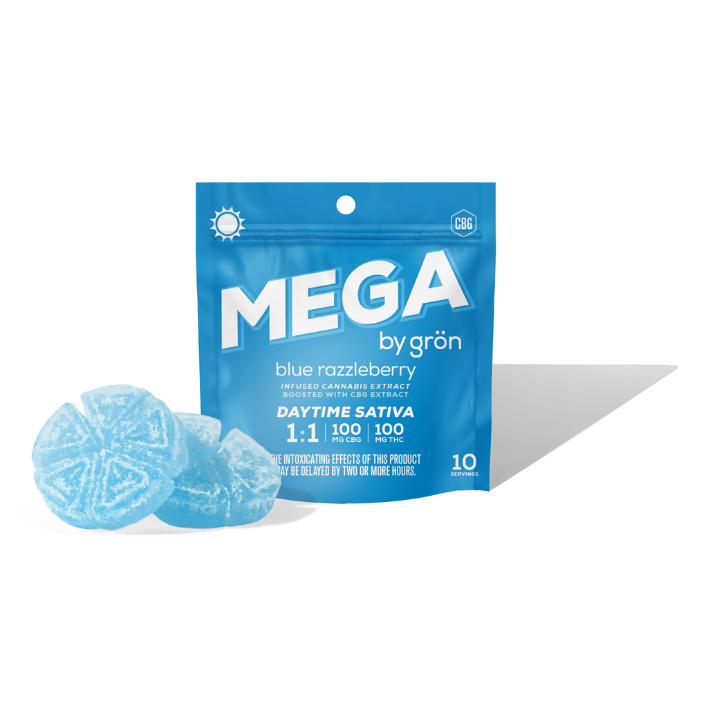 Blue Razzleberry Mega Pearl (CBG : THC)  Gron