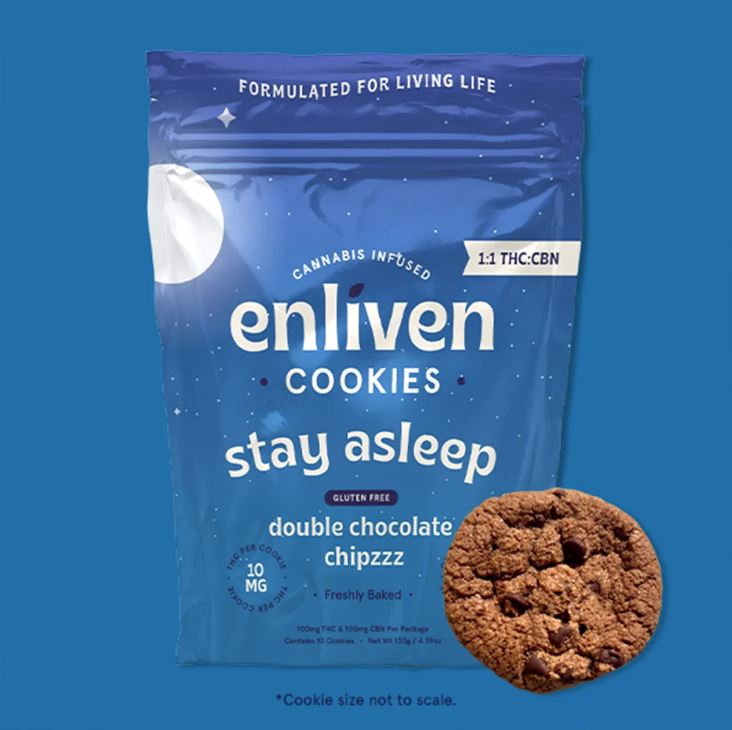Enliven Double Chocolate Chipzzz (1:1 THC:CBN) Cookies 100mg 10pk