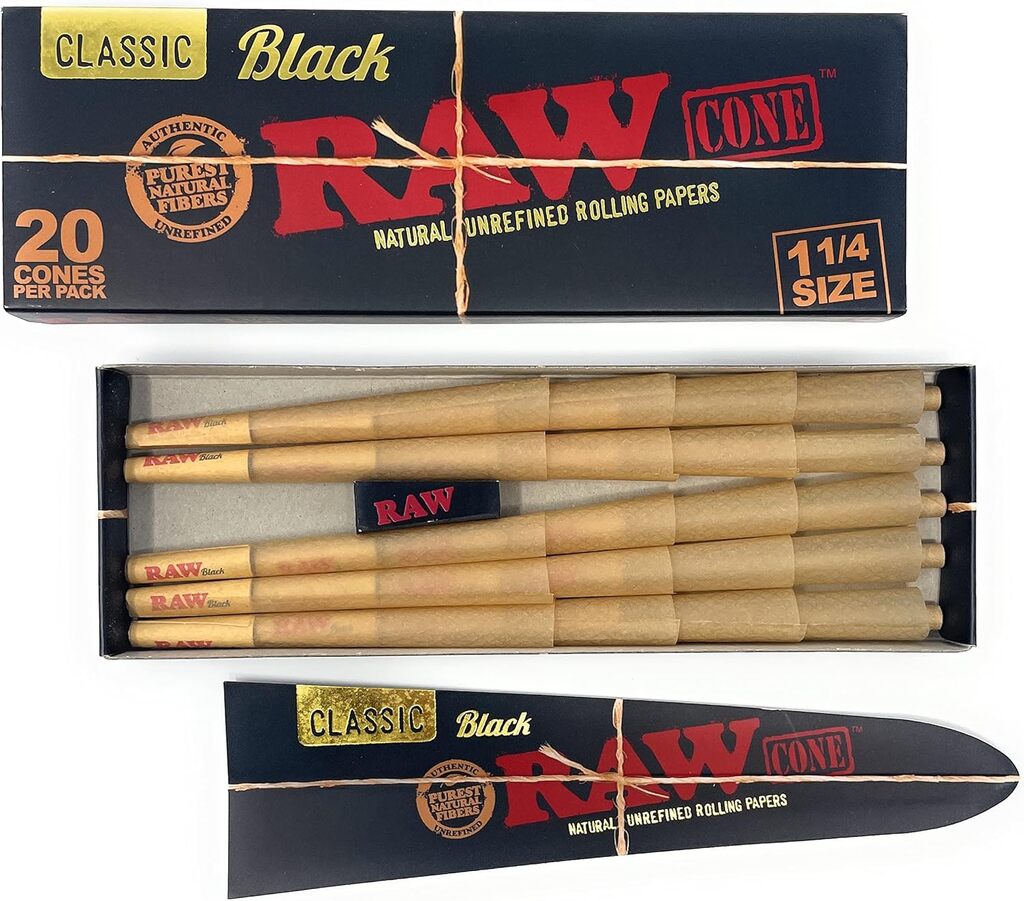 Black 1 1/4 Cones Raw