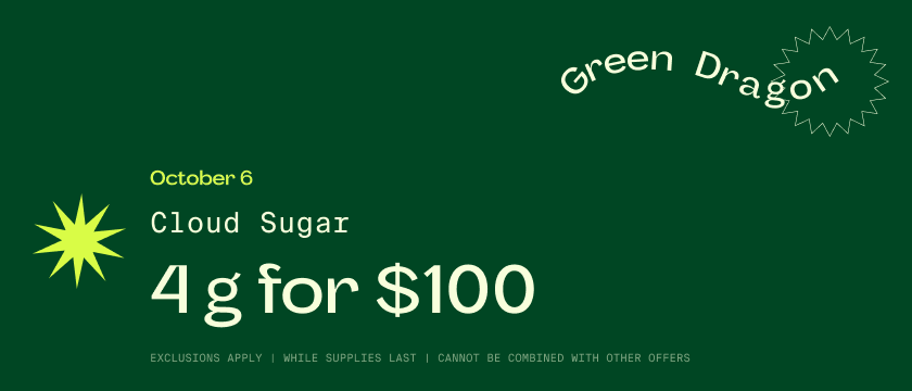 Cannabis Promo, Cannabis Sales, Cannabis Discounts, Cannabis on Sale, OCT 6 ONLY: Time to Concentrate! 4  Cloud Sugar 1G for $100