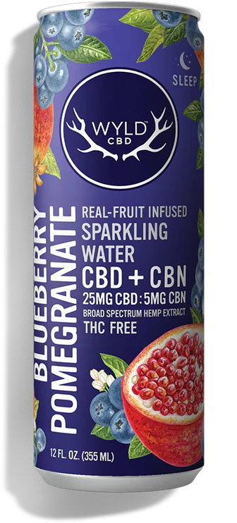Wyld Blueberry Pomegranate CBD Seltzer Drink CBD, 25mg