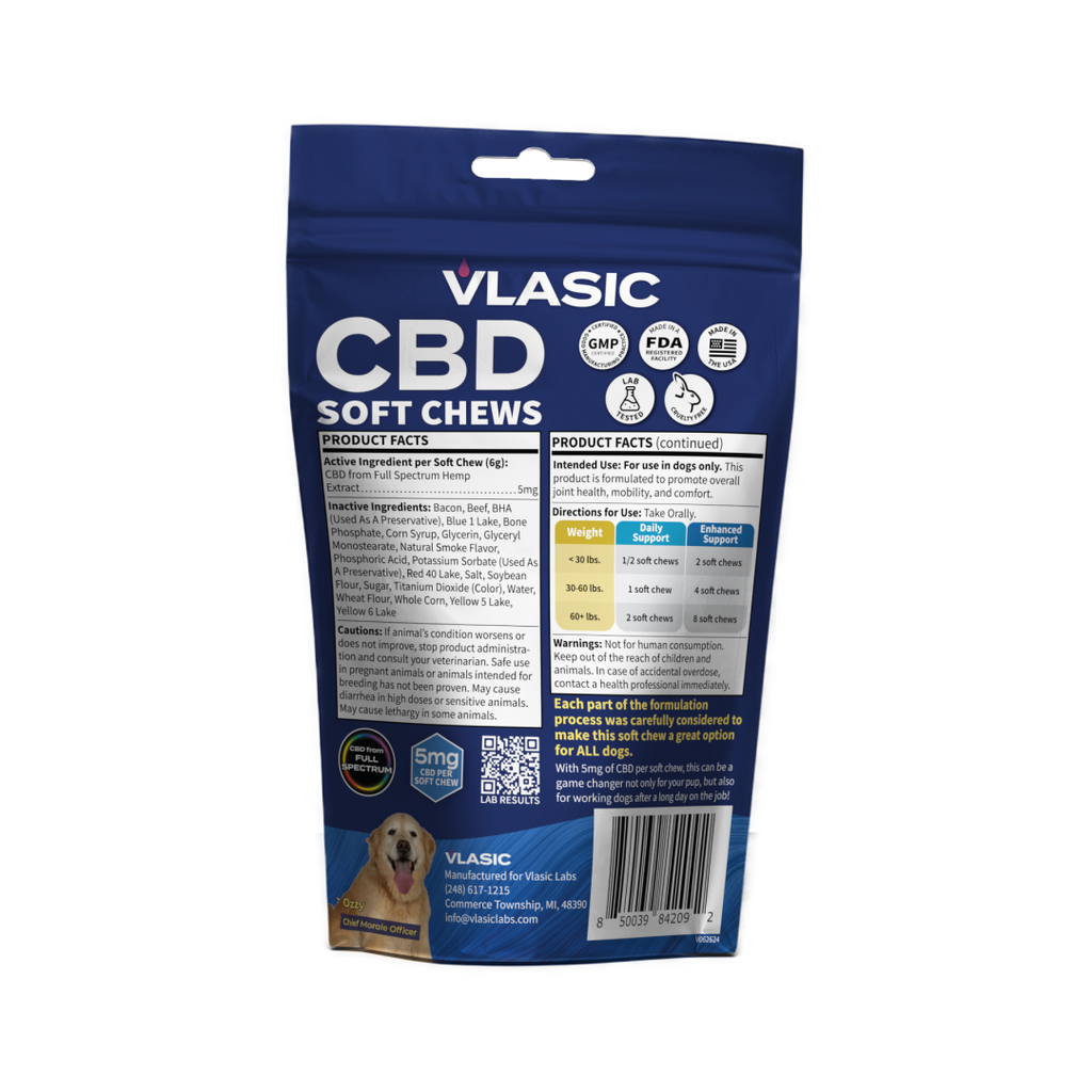 CBD Pet Care Bacon Dog Chews Vlasic