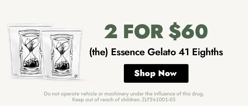 Cannabis Promo, Cannabis Sales, Cannabis Discounts, Cannabis on Sale, 2/$60 (the) Essence Gelato 41 Flower