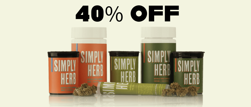 Cannabis Promo, Cannabis Sales, Cannabis Discounts, Cannabis on Sale, 40% Off Simply Herb Flower