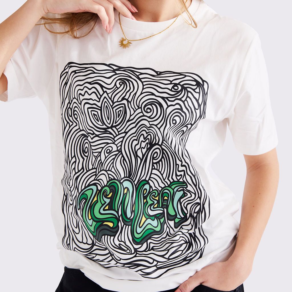 Zen Leaf White Dylan T-Shirt  Short Sleeve T-Shirt, M - image 2