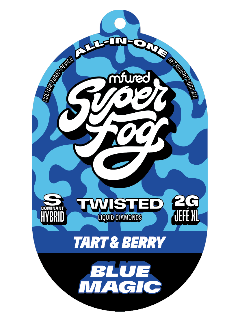 SuperFog Twisted Blu Razz Live Resin All-In-One Vape, 2g