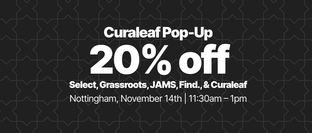 Cannabis Promo, Cannabis Sales, Cannabis Discounts, Cannabis on Sale, 20% off Curaleaf Products Pop-Up at Nottingham