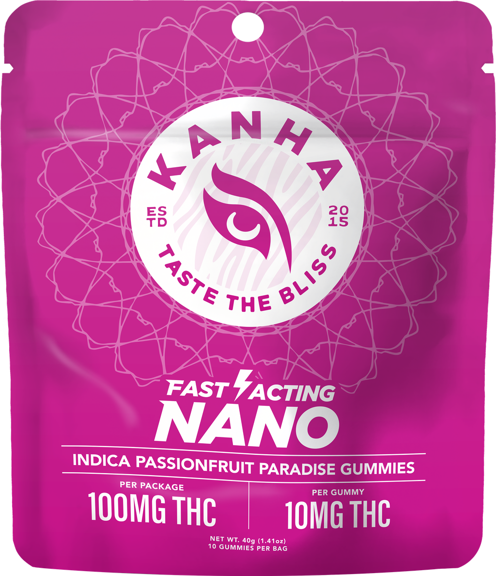 KANHA Passionfruit Paradise Fast Acting NANO Tech Gummies 100mg 10pk