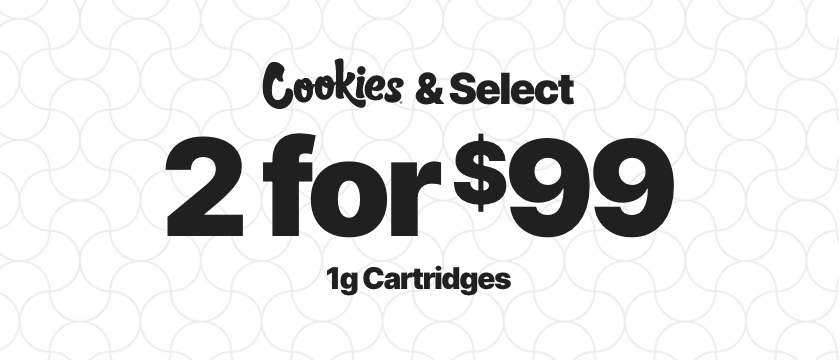 Cannabis Promo, Cannabis Sales, Cannabis Discounts, Cannabis on Sale, Cartridge Cravings - 2/$99 On Select & Cookies 1g Carts! WEB