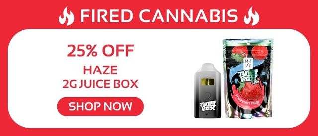 Cannabis Promo, Cannabis Sales, Cannabis Discounts, Cannabis on Sale, Haze Juice Box: 25% OFF