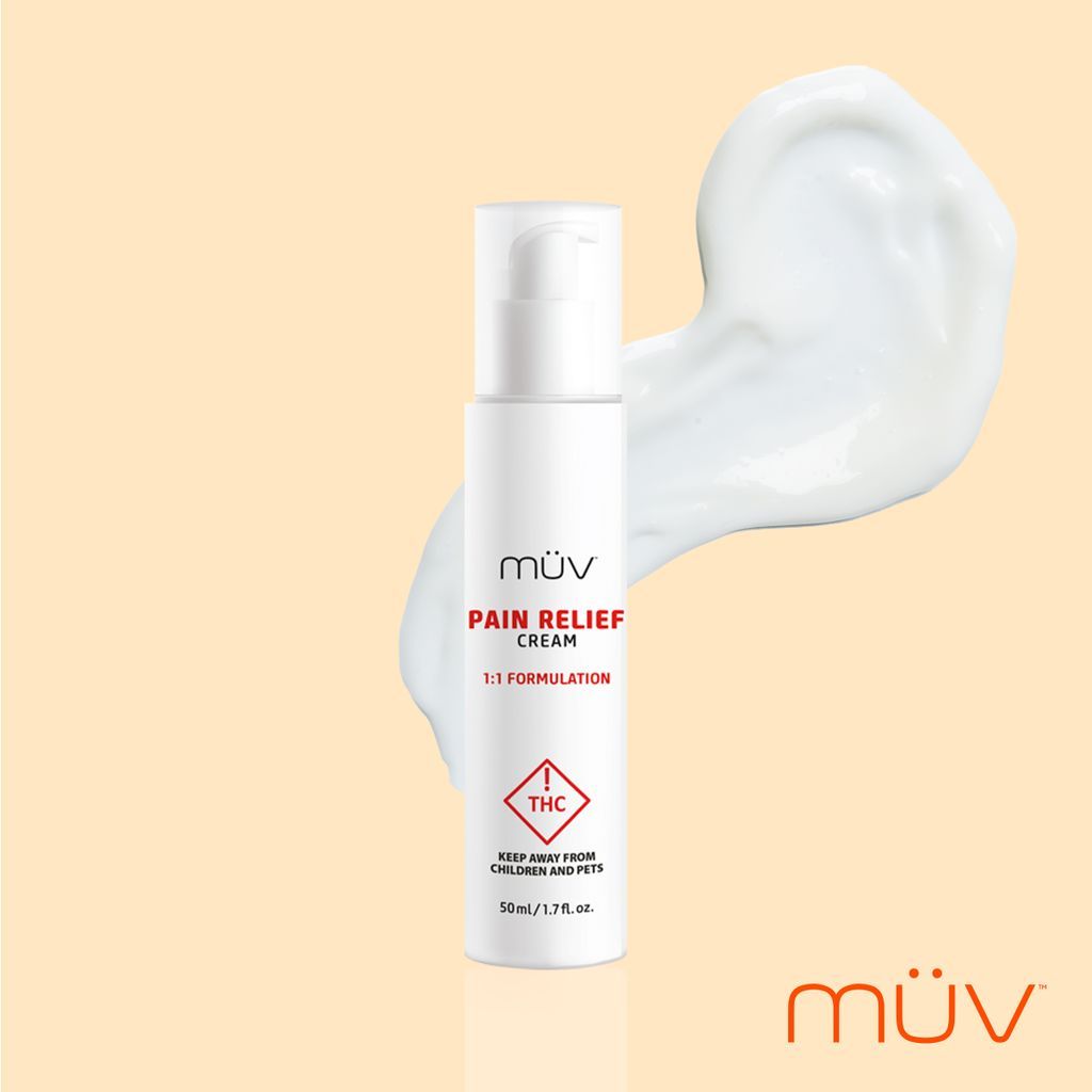 MÜV Pain Relief 1:1 CBD:THC Cream Cream Topical, 200mg, 50mL