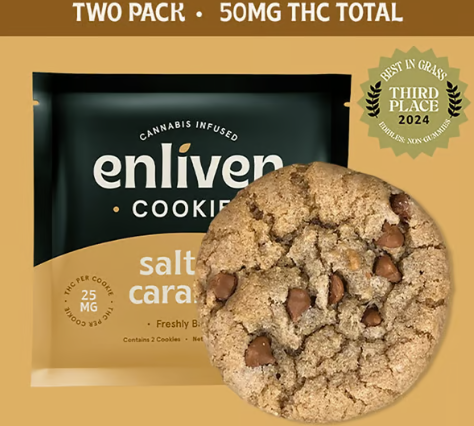 Enliven Salted Caramel Cookies 50mg 2pk