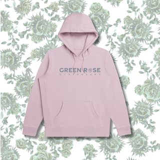 Mauve Pink Hoodie Green Rose