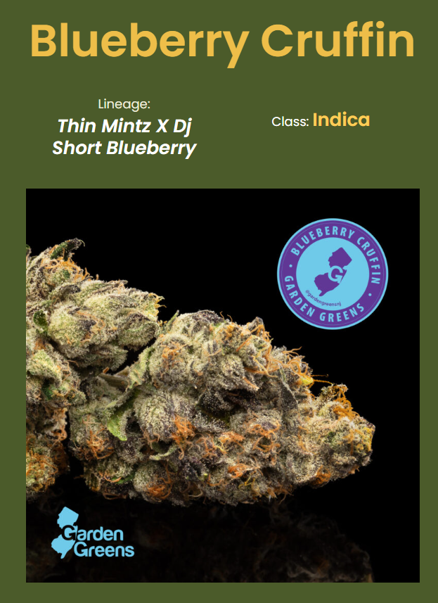 Blueberry Cruffin | 3.5g Whole Flower Garden Greens Blueberry Cruffin | 3.5g Whole Flower Garden Greens