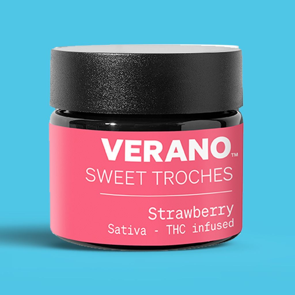 Verano Strawberry Troches Distillate Sweet Troches, 100mg, 10pk