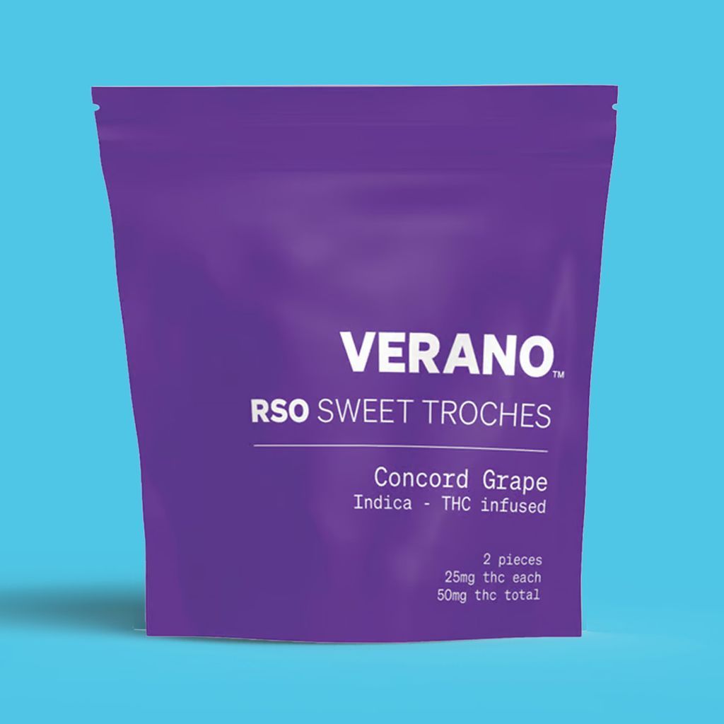 Verano Concord Grape RSO Troches RSO Sweet Troches, 50mg, 2pk