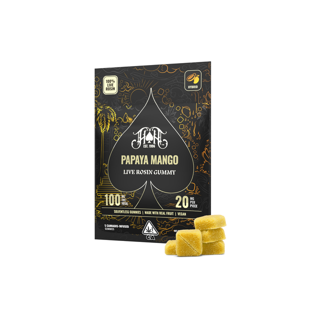 Papaya Mango Live Rosin Gummies Heavy Hitters