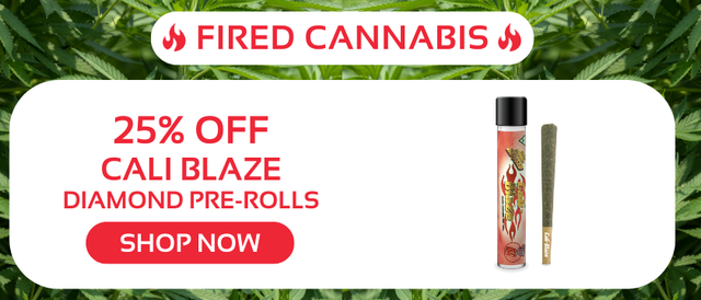 Cannabis Promo, Cannabis Sales, Cannabis Discounts, Cannabis on Sale, Cali Blaze Diamond Pre-Rolls: 25% OFF