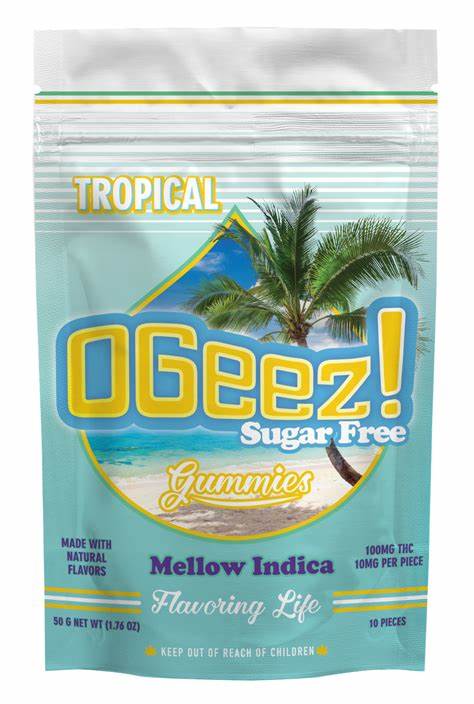 OGeez Tropical Mellow Indica Sugar Free Gummies 100mg
