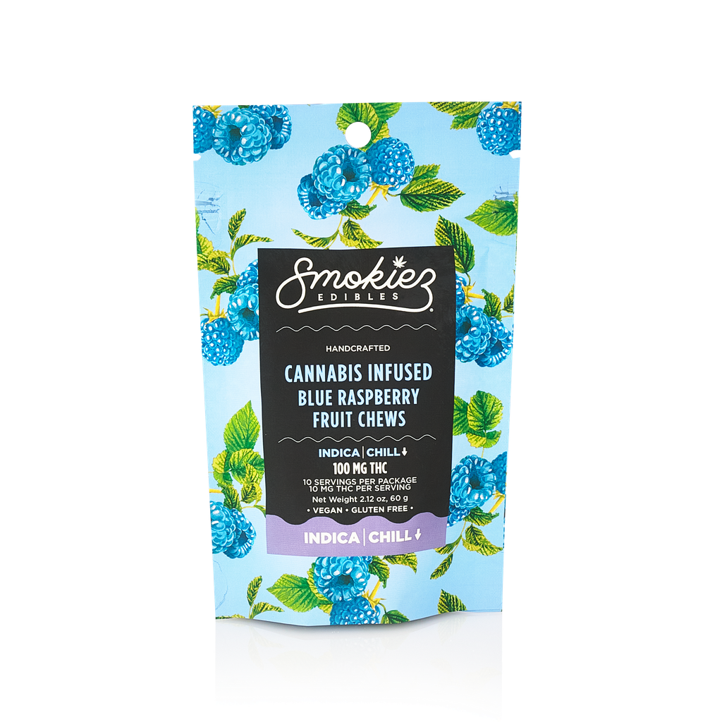Smokiez Sour Blue Raspberry Gummy Candy Edible, 100mg, 10pk